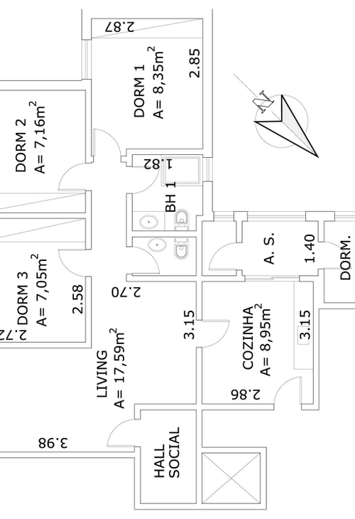 Apartamento à venda com 3 quartos, 85m² - Foto 2