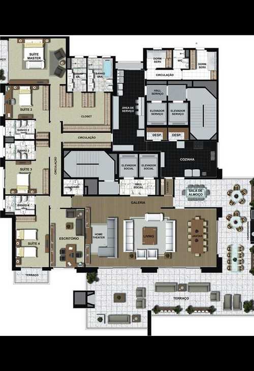 Apartamento à venda com 4 quartos, 540m² - Foto 2