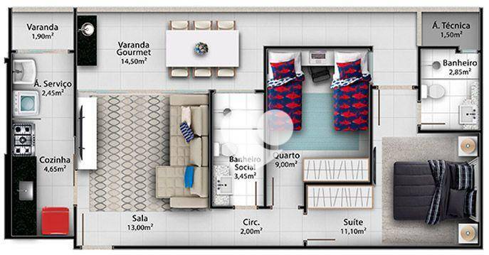 Apartamento à venda com 3 quartos, 100m² - Foto 41