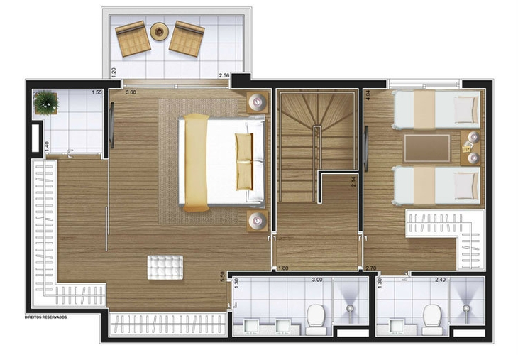 Apartamento à venda com 3 quartos, 132m² - Foto 2