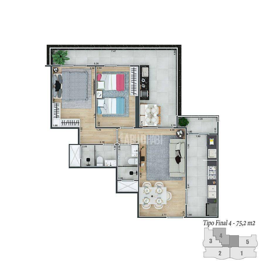 Apartamento à venda com 2 quartos, 75m² - Foto 23