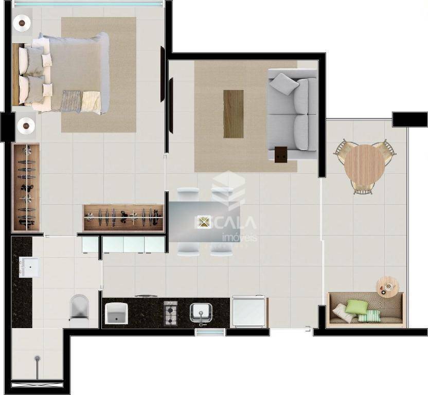 Apartamento à venda com 1 quarto, 46m² - Foto 44