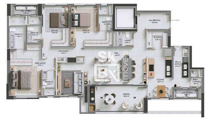 Apartamento à venda com 3 quartos, 185m² - Foto 19