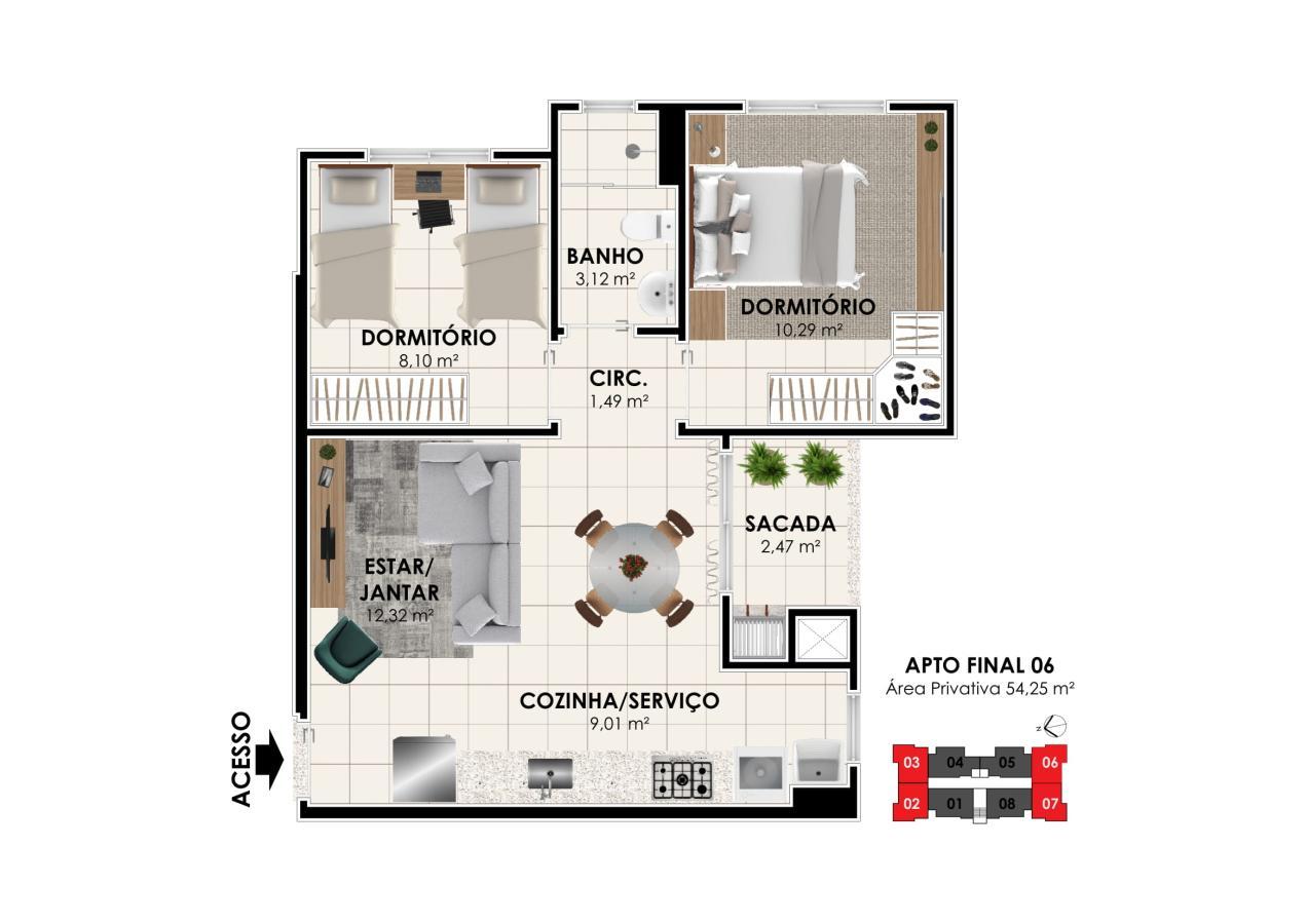 Apartamento à venda com 2 quartos, 54m² - Foto 25