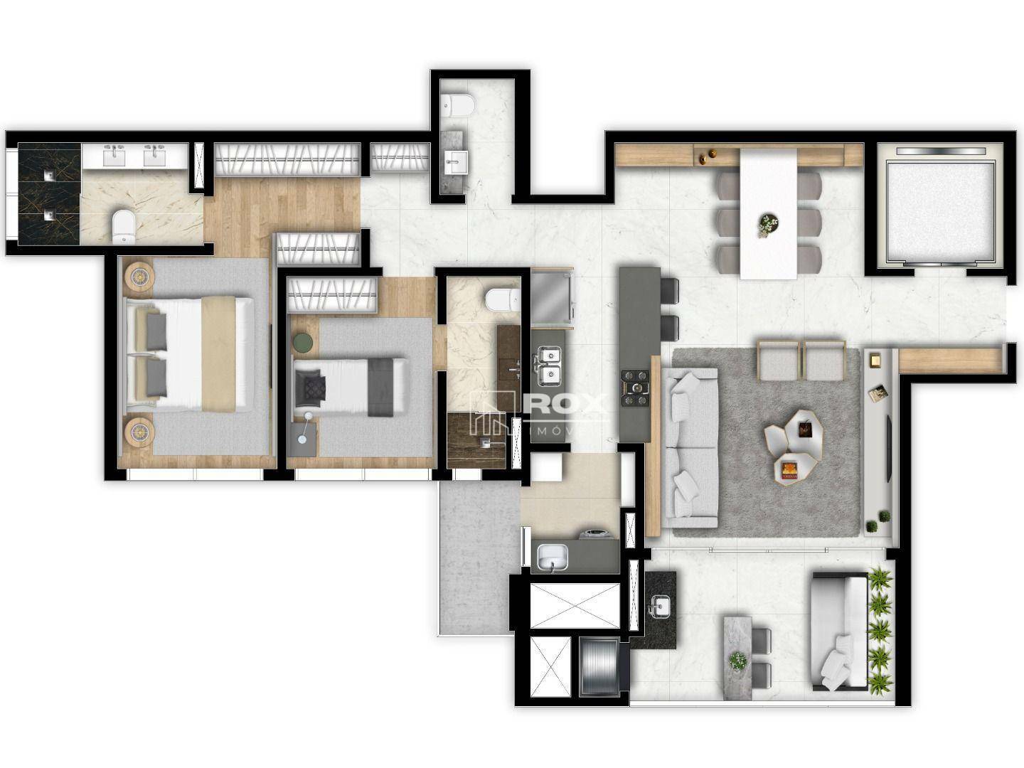 Apartamento à venda com 2 quartos, 124m² - Foto 5