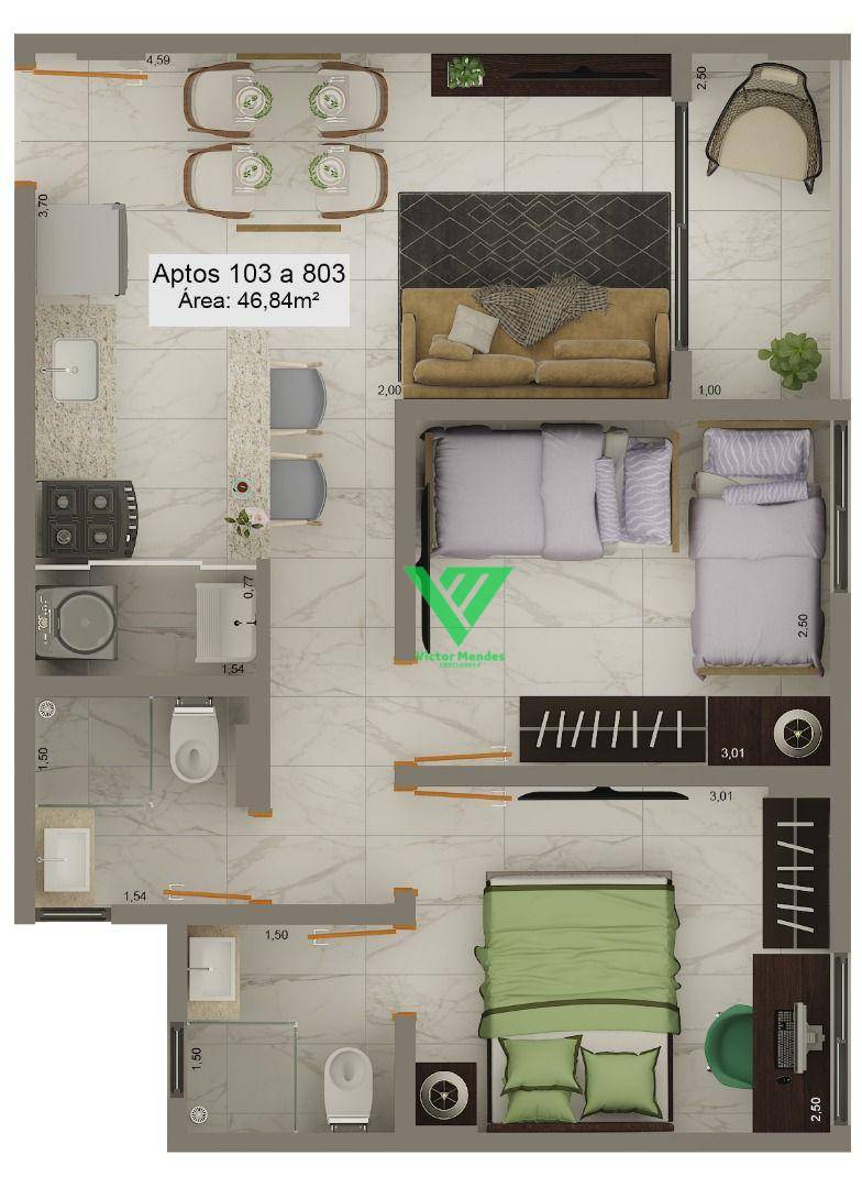 Apartamento à venda com 3 quartos, 57m² - Foto 9