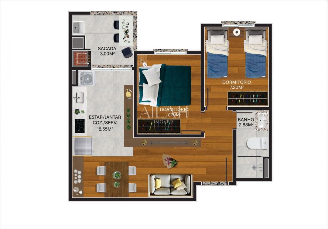 Apartamento à venda com 2 quartos, 47m² - Foto 4