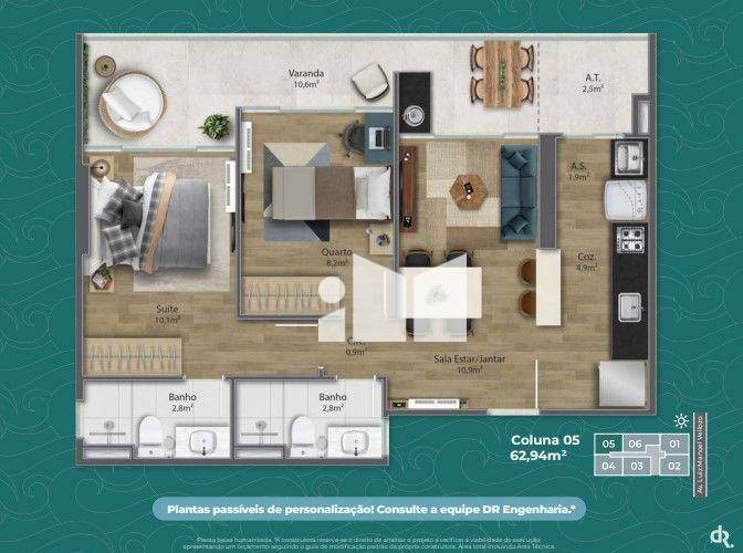 Apartamento à venda com 2 quartos, 65m² - Foto 11