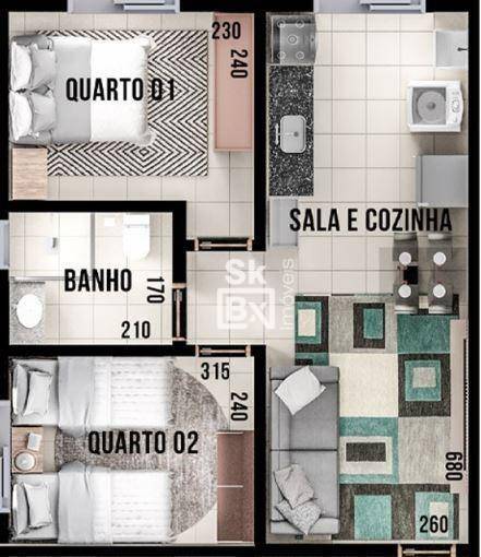 Apartamento, 2 quartos, 44 m² - Foto 3