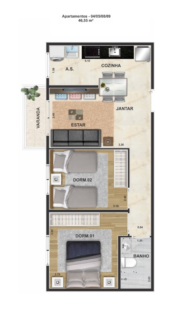 Apartamento à venda com 2 quartos, 59m² - Foto 15