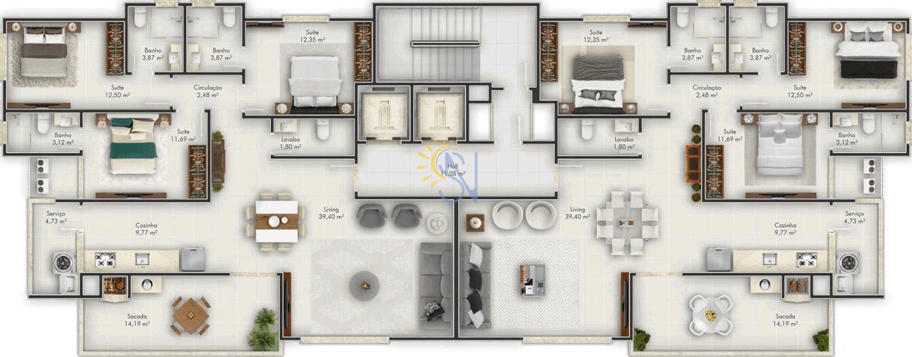 Apartamento à venda com 3 quartos, 142m² - Foto 30