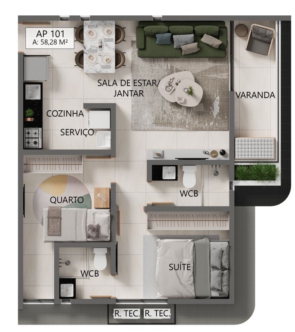 Apartamento à venda com 2 quartos, 62m² - Foto 9