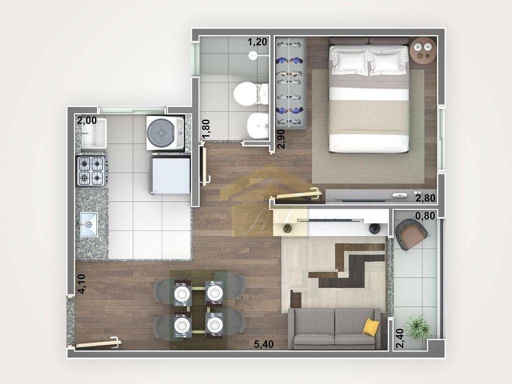 Apartamento à venda com 1 quarto, 38m² - Foto 9