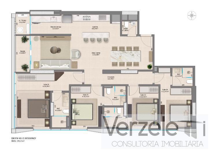 Apartamento à venda com 4 quartos, 145m² - Foto 4