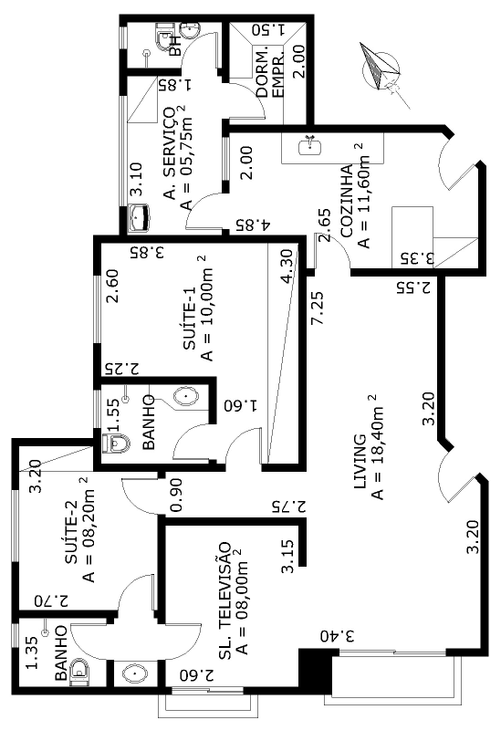 Apartamento à venda com 3 quartos, 102m² - Foto 2