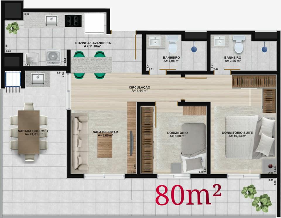 Apartamento à venda com 2 quartos, 80m² - Foto 16