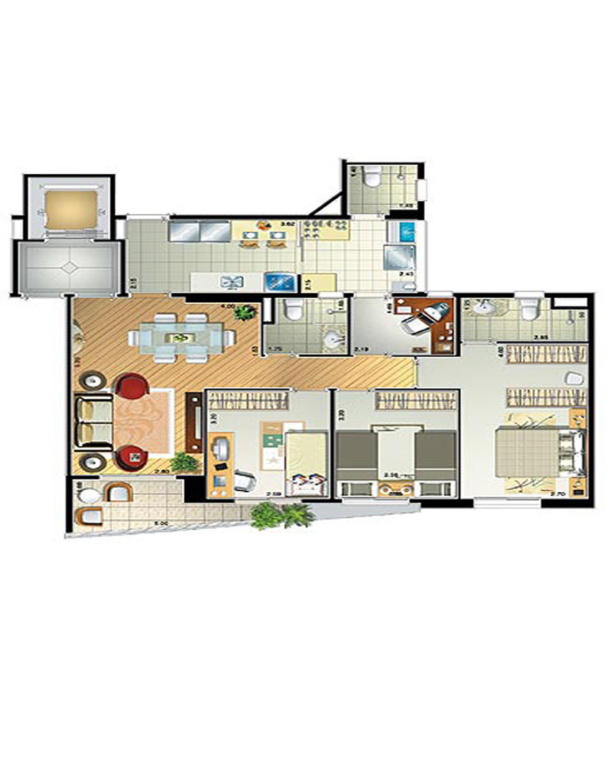 Apartamento à venda com 3 quartos, 93m² - Foto 2