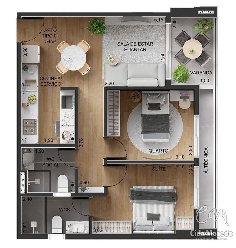 Apartamento à venda com 2 quartos, 59m² - Foto 23