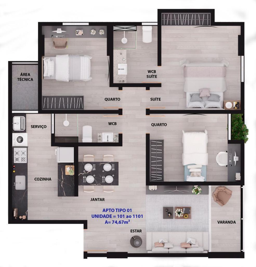 Apartamento à venda com 2 quartos, 57m² - Foto 22