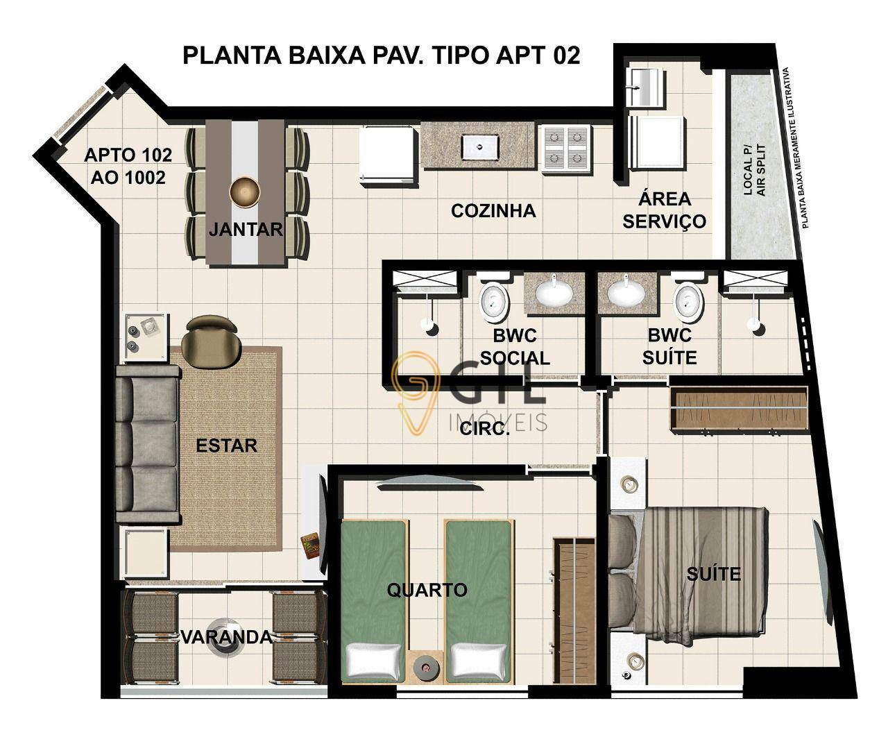 Apartamento à venda com 2 quartos, 54m² - Foto 5