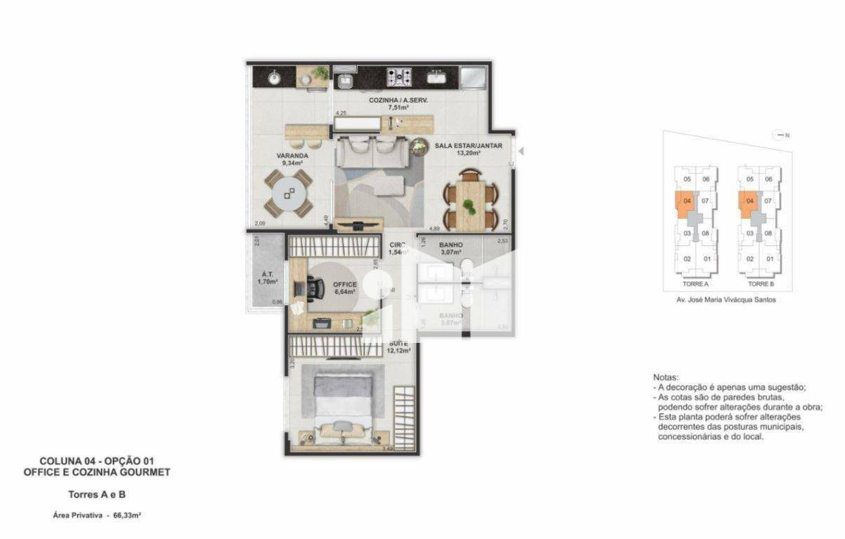 Apartamento à venda com 2 quartos, 66m² - Foto 5