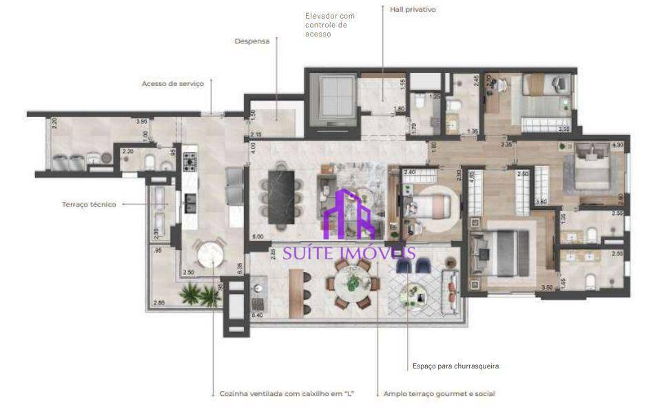 Apartamento à venda com 4 quartos, 217m² - Foto 19