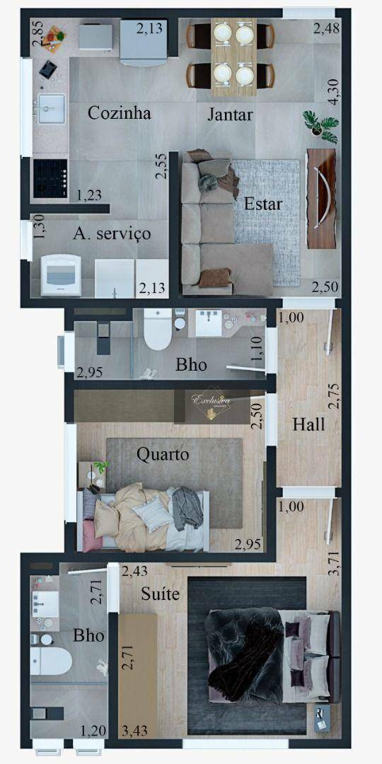 Apartamento à venda com 2 quartos, 55m² - Foto 4