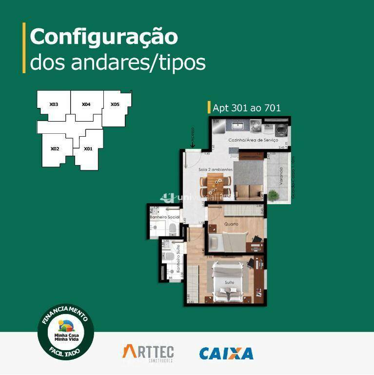 Apartamento à venda com 2 quartos, 48m² - Foto 4