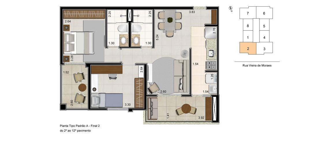 Apartamento à venda com 2 quartos, 65m² - Foto 2