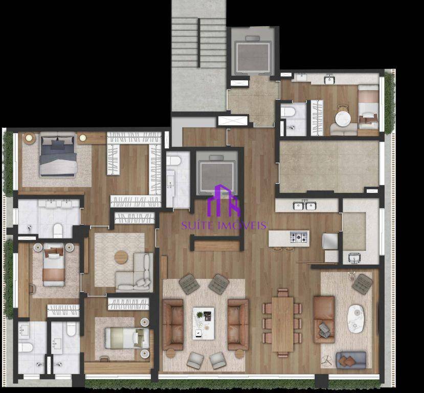 Apartamento à venda com 4 quartos, 284m² - Foto 2