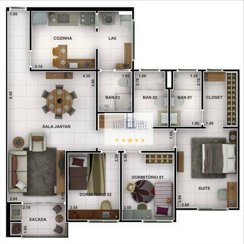 Apartamento à venda com 3 quartos, 110m² - Foto 12