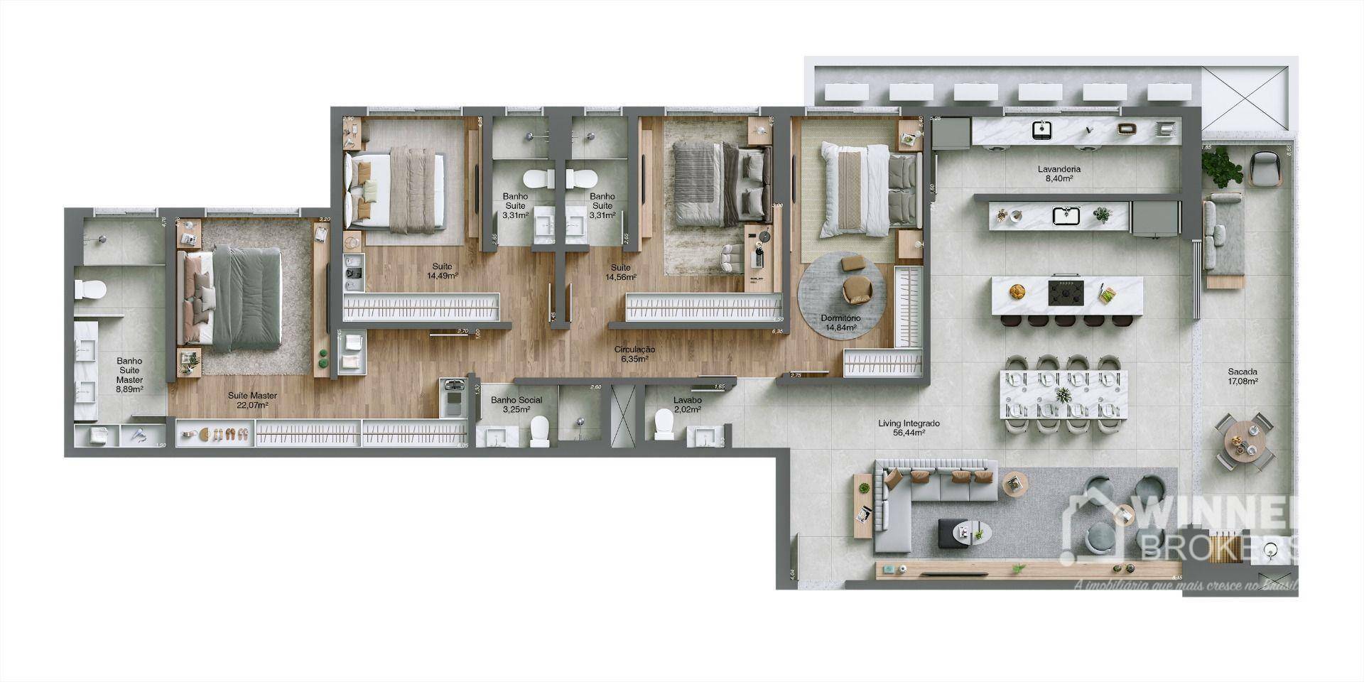 Apartamento à venda com 4 quartos, 224m² - Foto 30