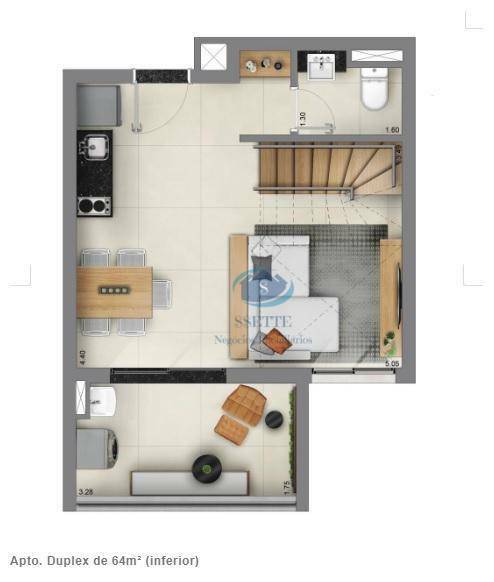 Apartamento à venda com 1 quarto, 64m² - Foto 12