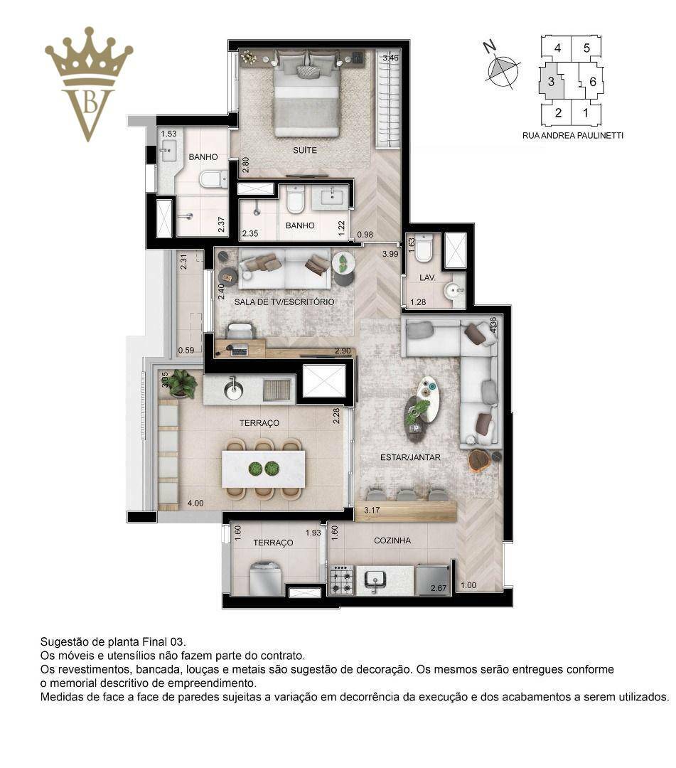 Apartamento à venda com 2 quartos, 76m² - Foto 3