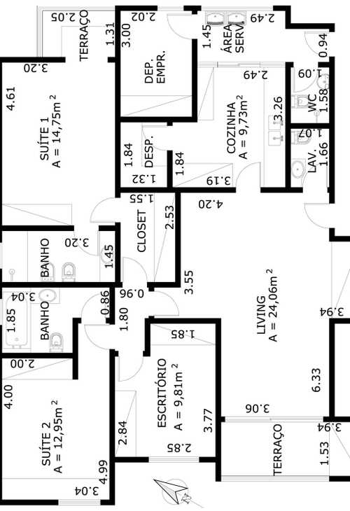 Apartamento à venda com 3 quartos, 126m² - Foto 6