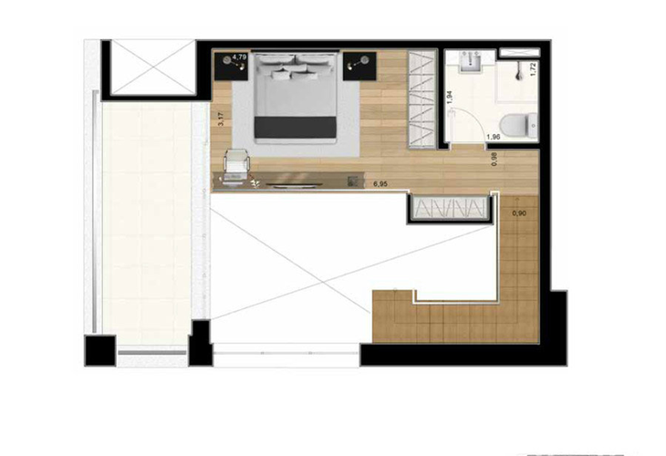 Apartamento à venda com 1 quarto, 61m² - Foto 7