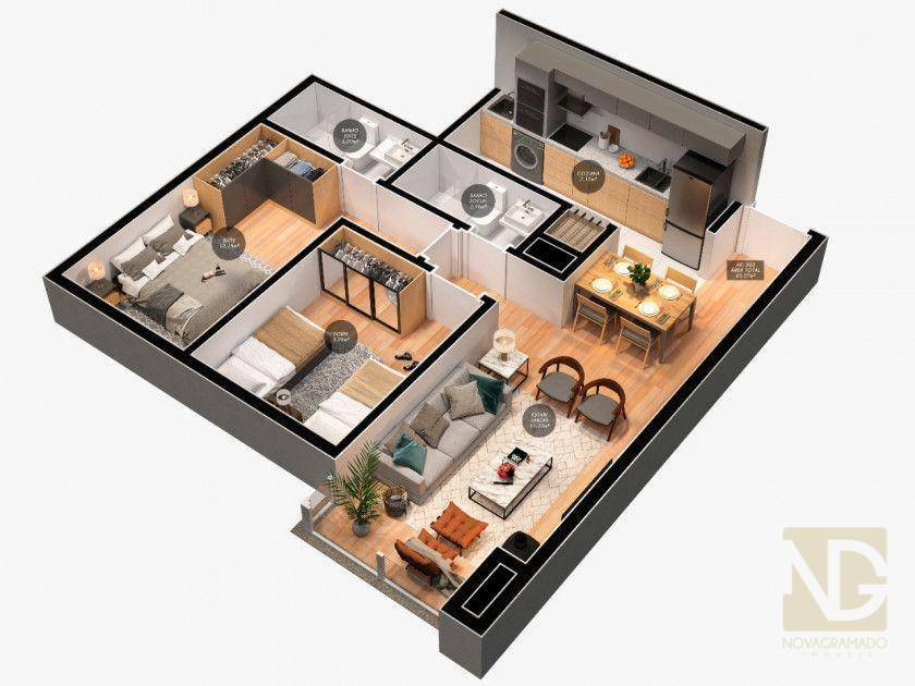 Apartamento à venda com 2 quartos, 65m² - Foto 7