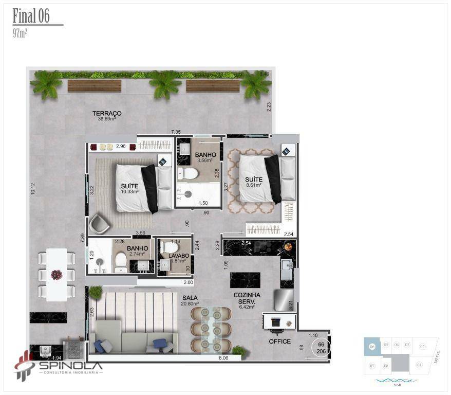 Apartamento à venda com 2 quartos, 97m² - Foto 6