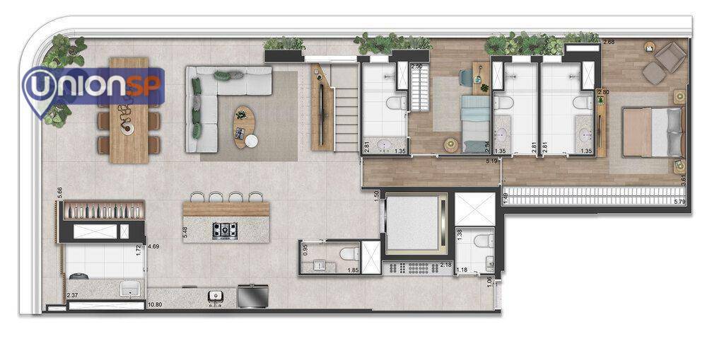 Apartamento à venda com 4 quartos, 193m² - Foto 3