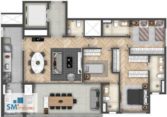 Apartamento à venda com 3 quartos, 125m² - Foto 11