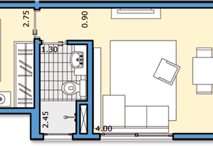 Apartamento à venda com 1 quarto, 43m² - Foto 2