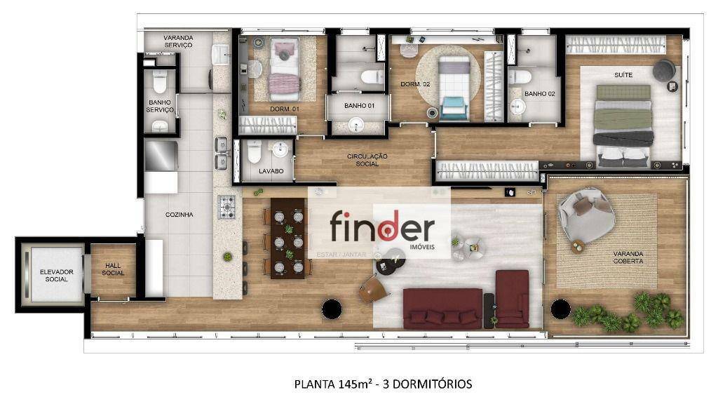 Apartamento à venda com 3 quartos, 145m² - Foto 13