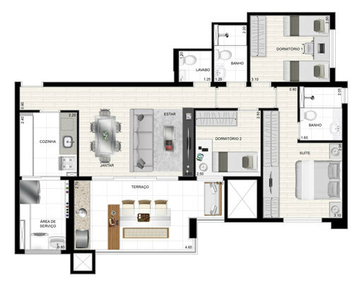 Apartamento à venda com 3 quartos, 93m² - Foto 8