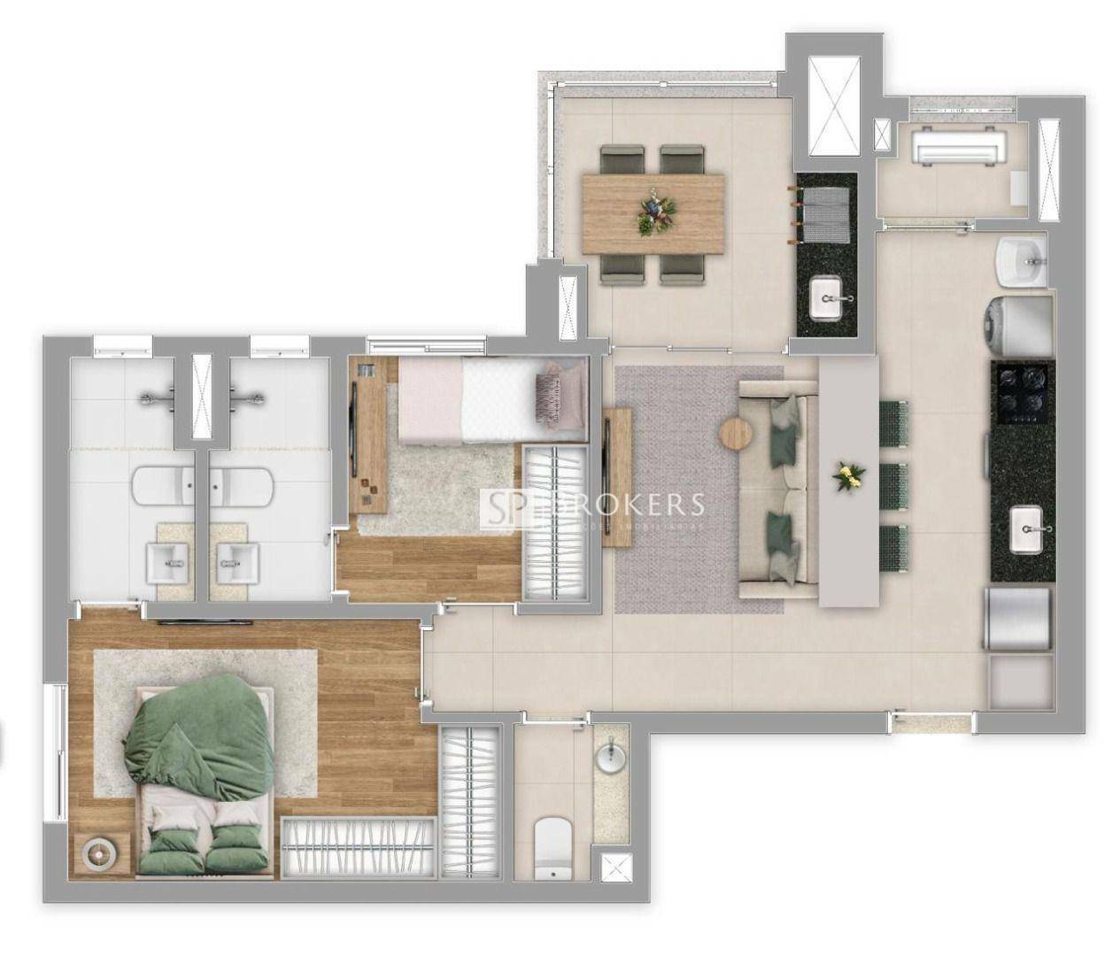 Apartamento à venda com 2 quartos, 67m² - Foto 6