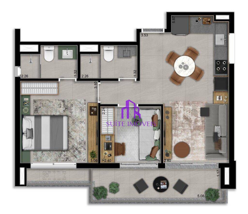 Apartamento à venda com 2 quartos, 59m² - Foto 40