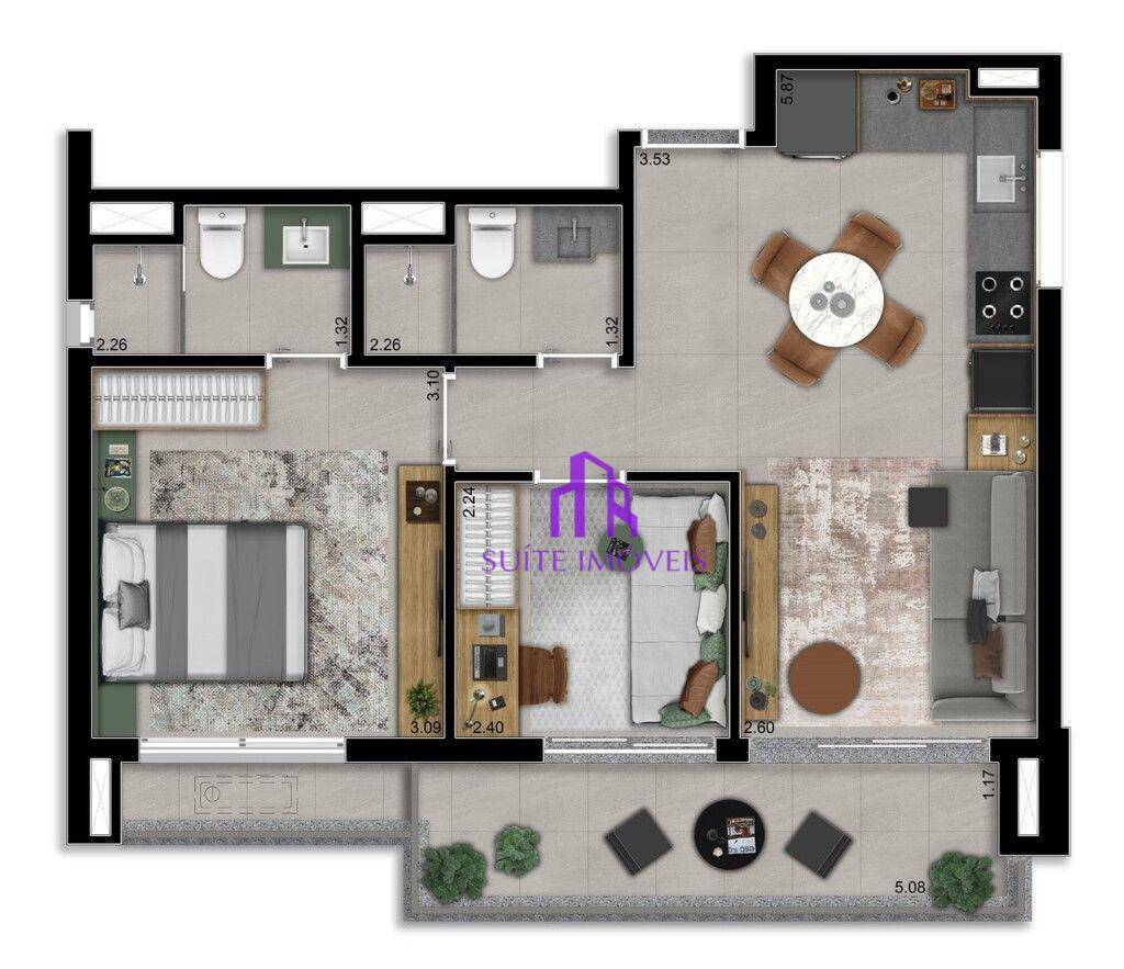 Apartamento à venda com 2 quartos, 57m² - Foto 40