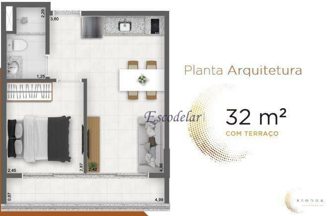 Apartamento à venda com 1 quarto, 32m² - Foto 4