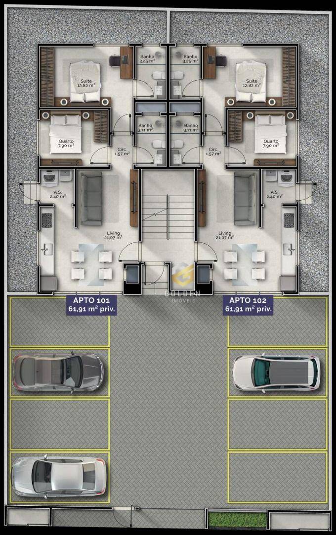 Apartamento, 2 quartos, 62 m² - Foto 3