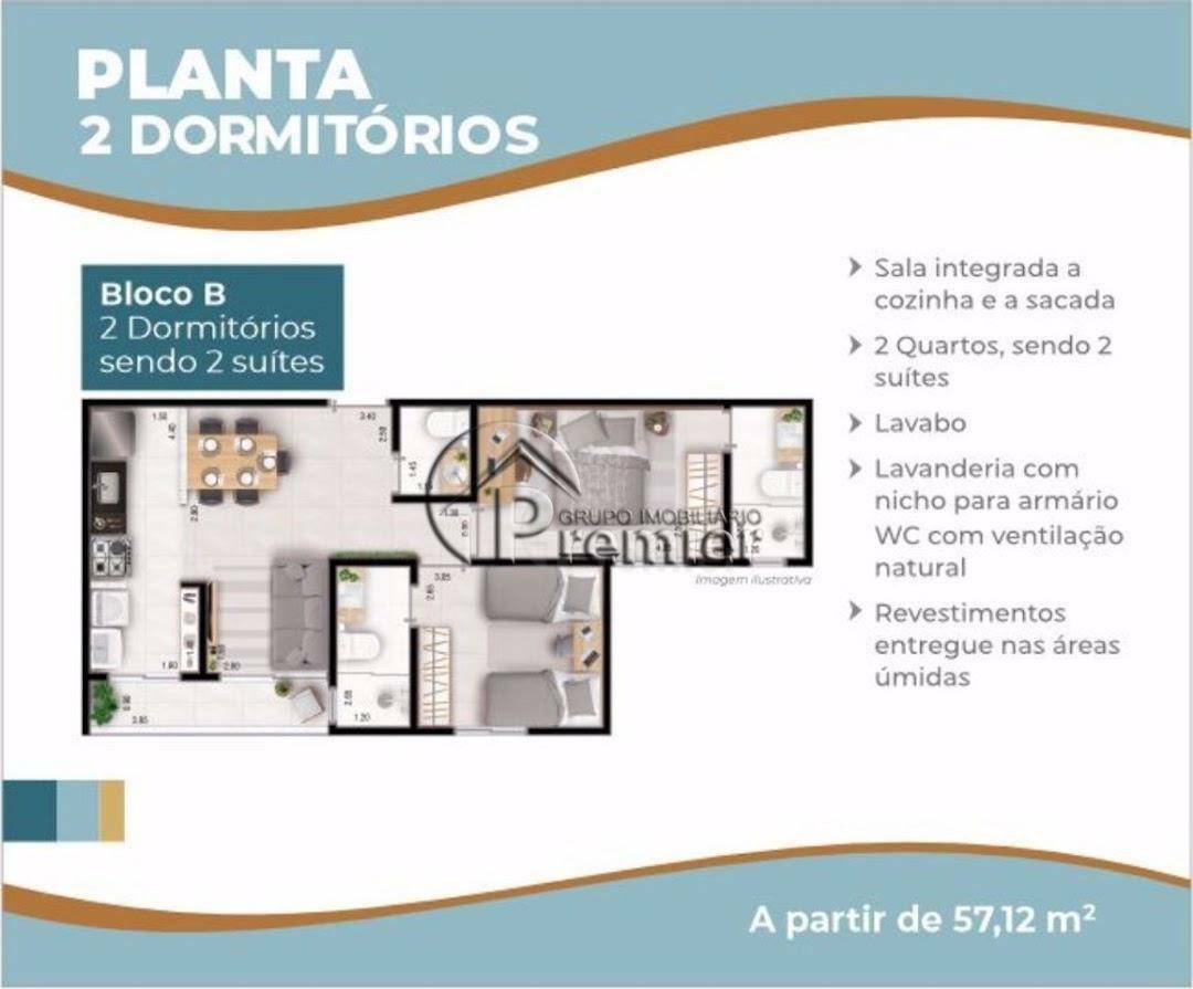 Apartamento à venda com 2 quartos, 57m² - Foto 7