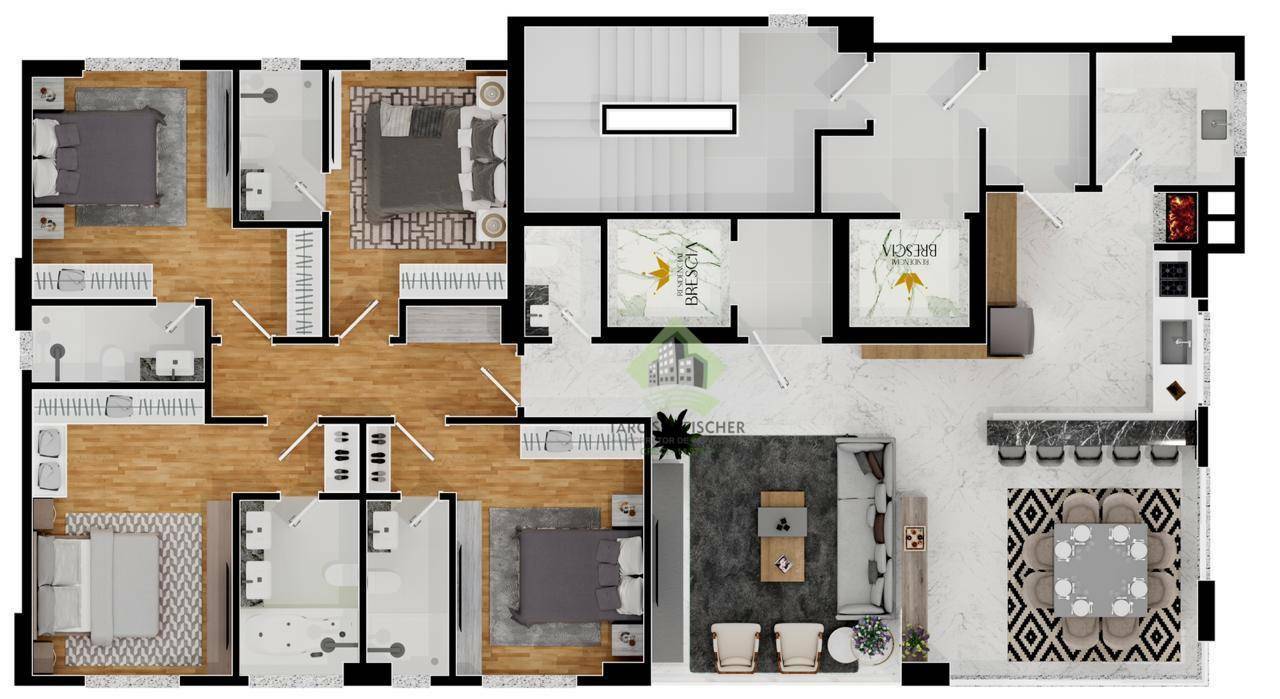 Apartamento à venda com 4 quartos, 238m² - Foto 6